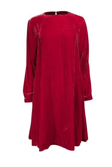 Eileen Fisher - Red Velvet Crushed Velvet Long Sle