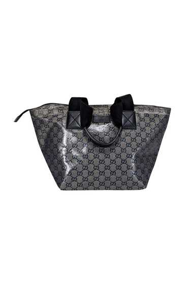 Gucci - Silver & Black Metallic Monogram Tote Bag - image 1