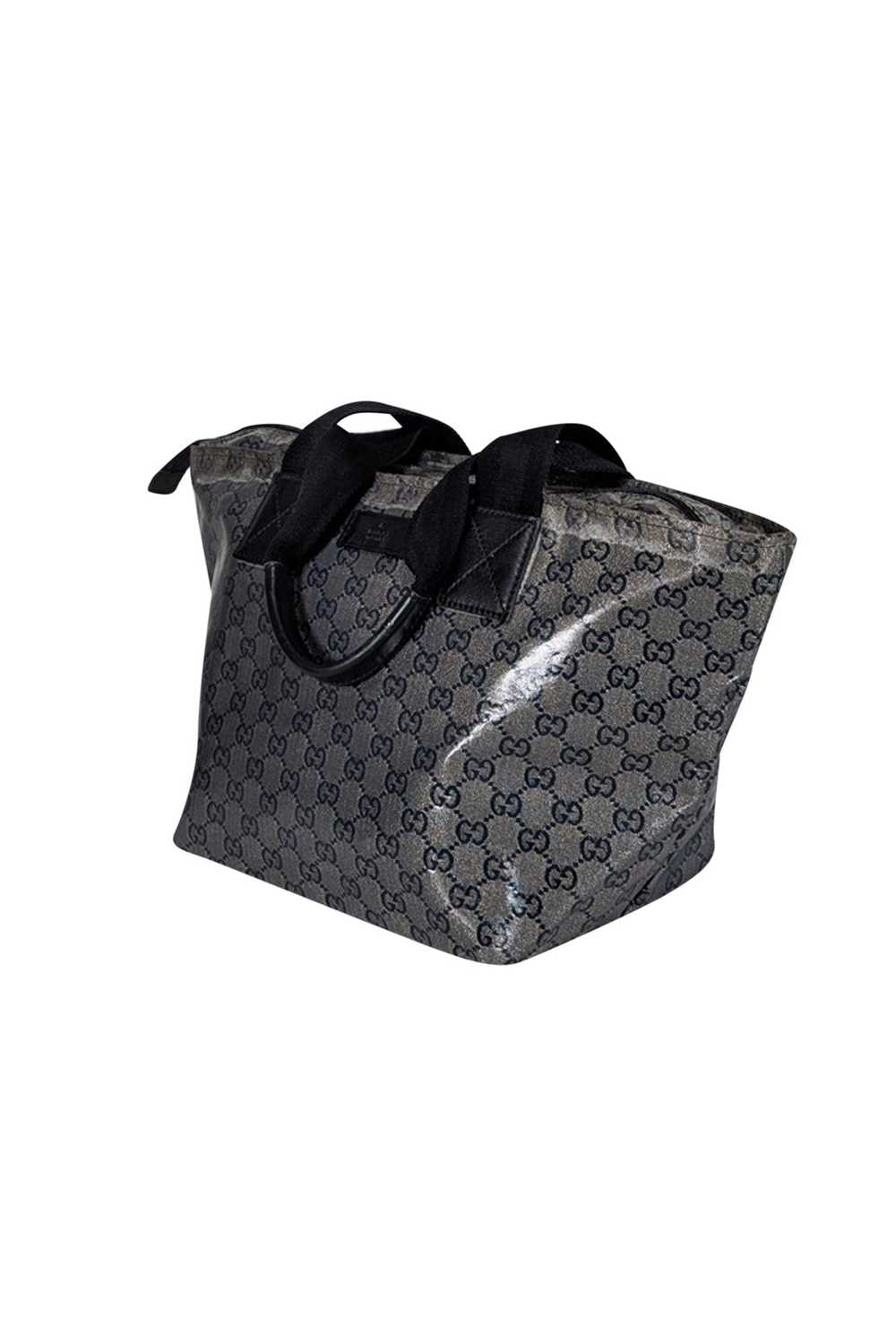 Gucci - Silver & Black Metallic Monogram Tote Bag - image 2