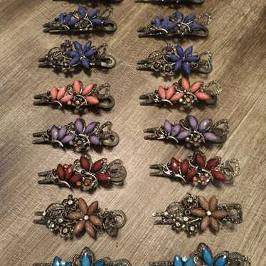 Vintage flower hair Barrettes clips - image 1