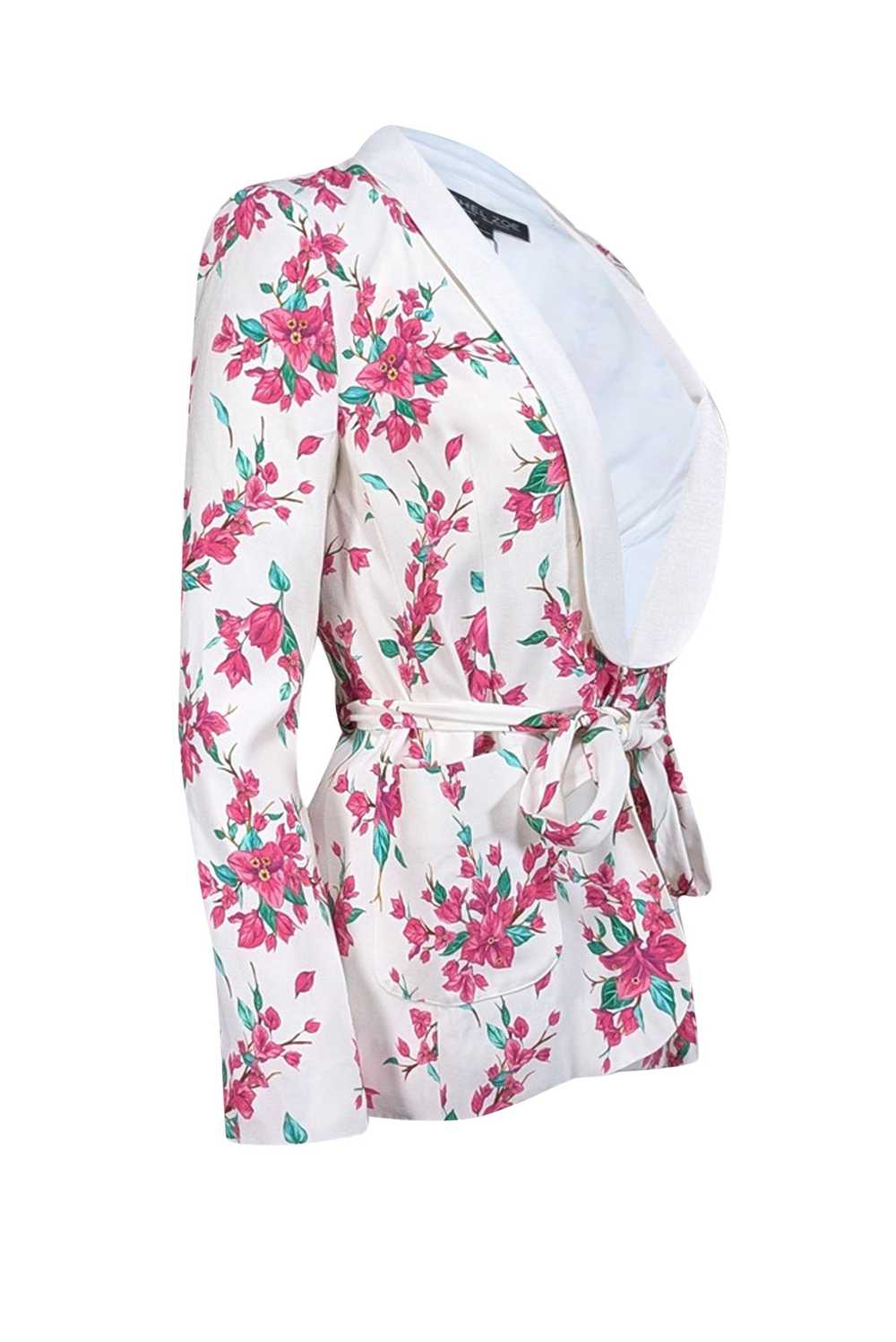 Rachel Zoe - White & Pink Floral Blazer Sz 0 - image 2