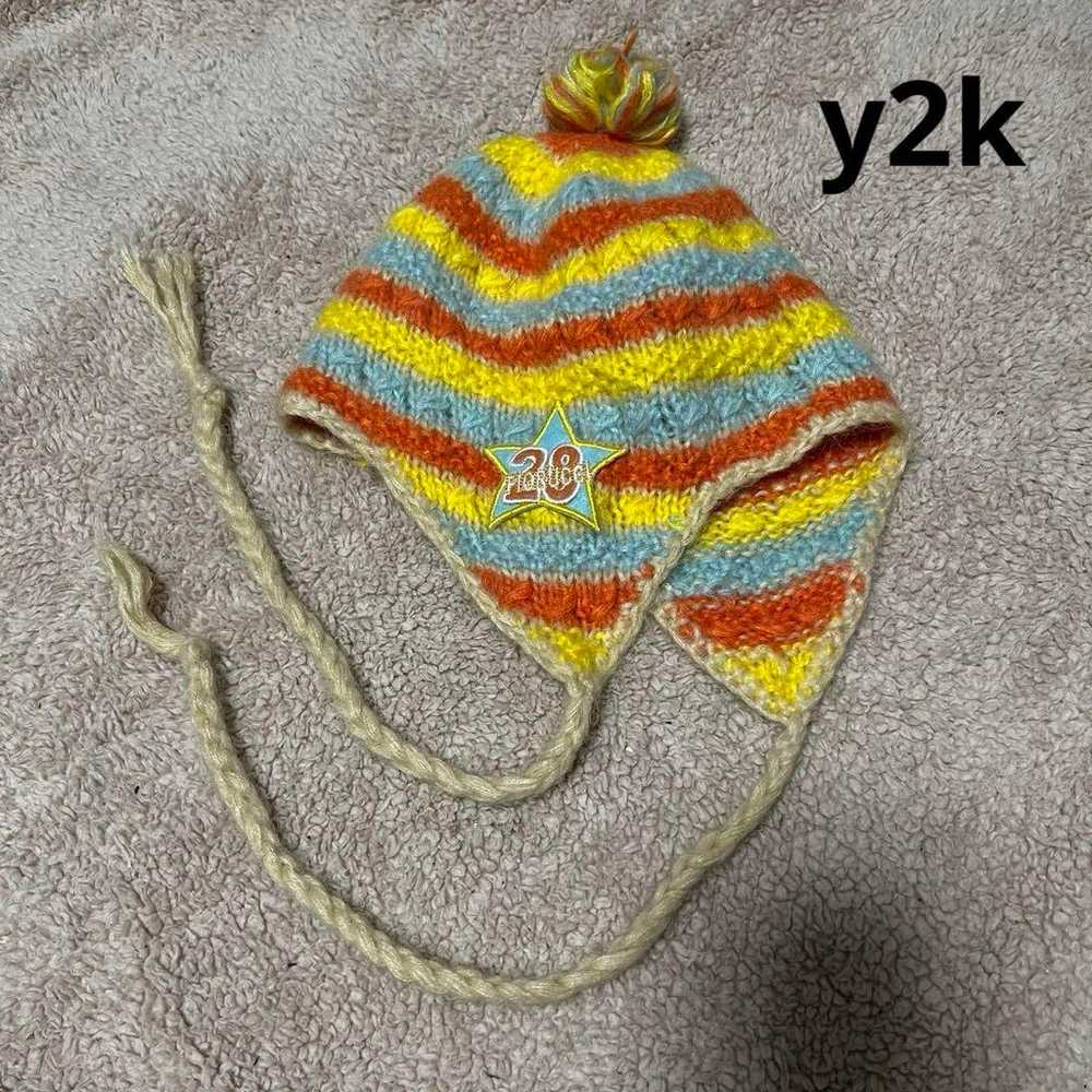 【00's】y2k Pom Pom Knit Hat Beanie - image 1