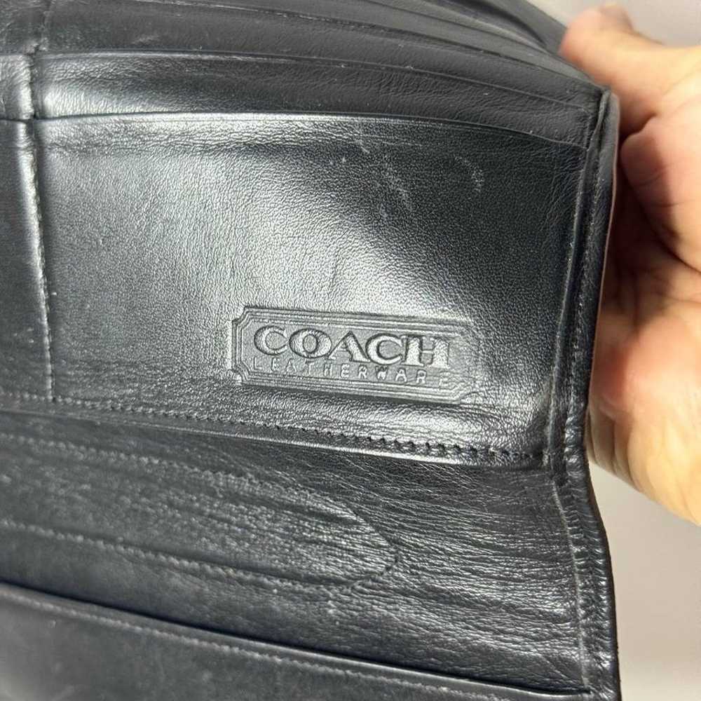 Coach Vintage 90s Black Leather Combination Walle… - image 6