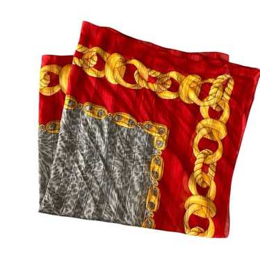 J.G Hook made in Italy animal print red square sc… - image 1