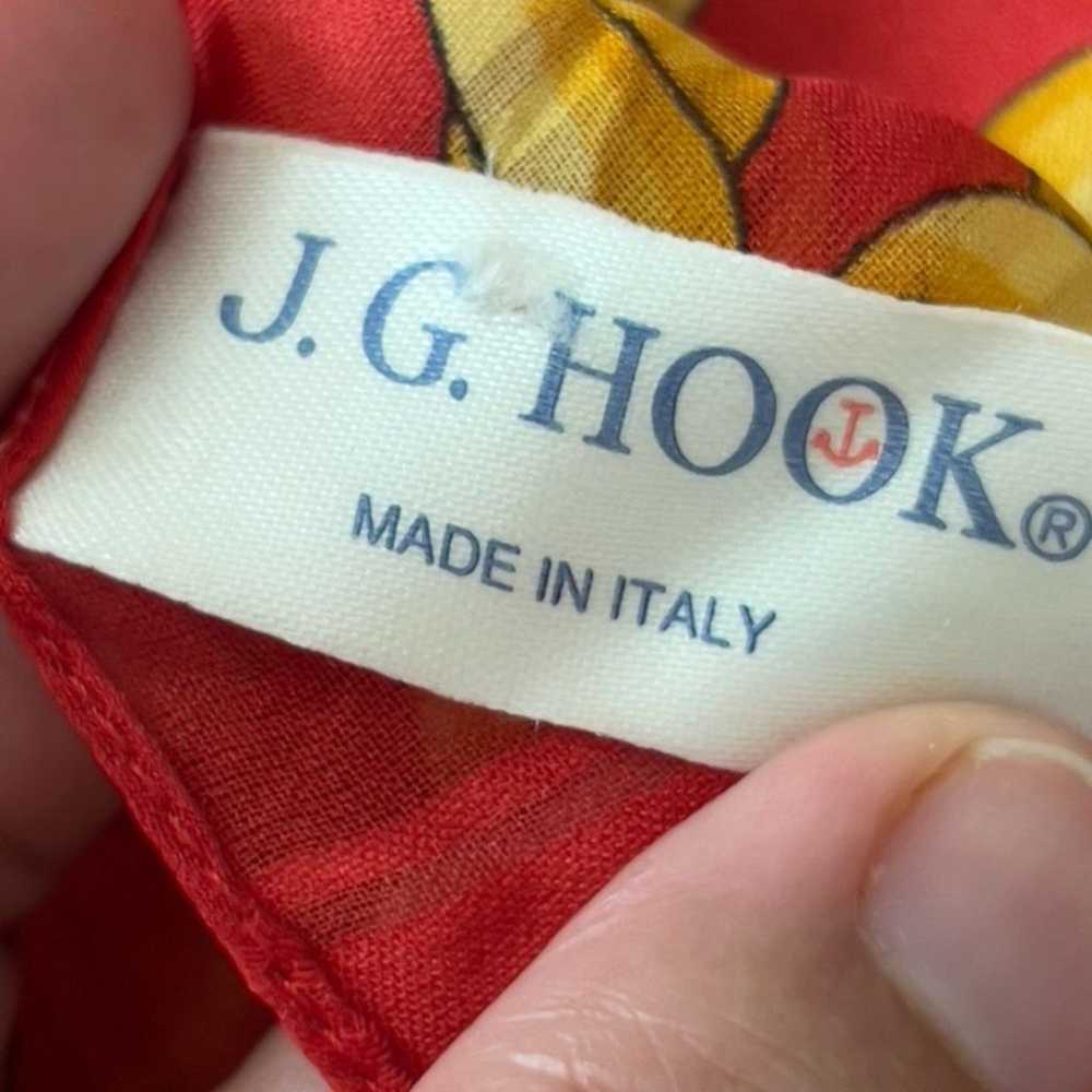 J.G Hook made in Italy animal print red square sc… - image 4