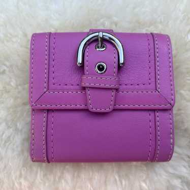 Vintage COACH Soho Pink Leather Medium Buckle Wal… - image 1