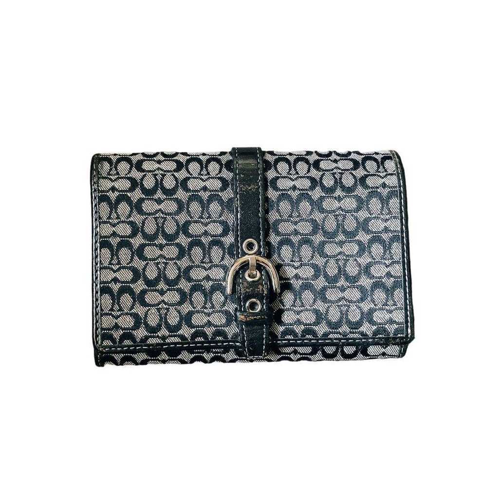 coach coach bifold wallet wallet black signature - image 2