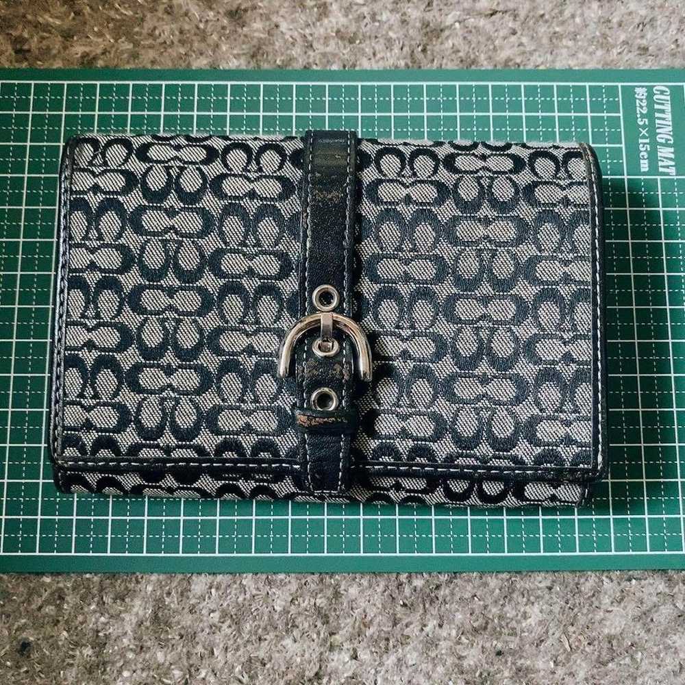 coach coach bifold wallet wallet black signature - image 6