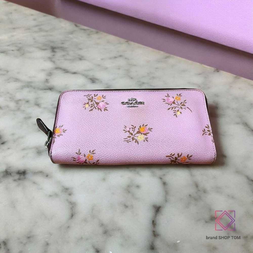 coach, long wallet, floral pattern, pink. - image 1