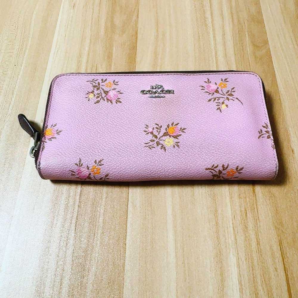 coach, long wallet, floral pattern, pink. - image 2