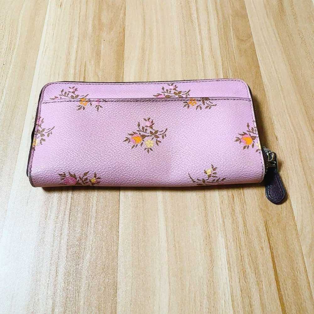 coach, long wallet, floral pattern, pink. - image 3