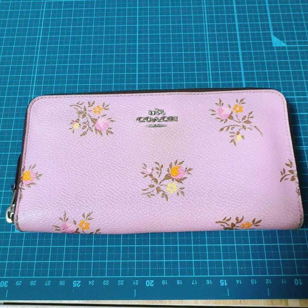 coach, long wallet, floral pattern, pink. - image 6