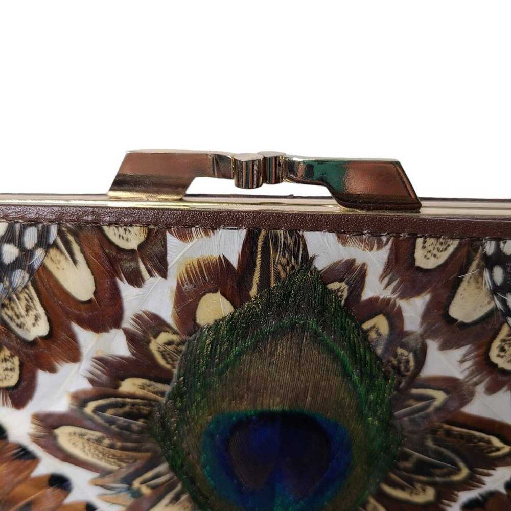 Vintage Lee Sands Genuine Peacock Wallet/Clutch M… - image 3