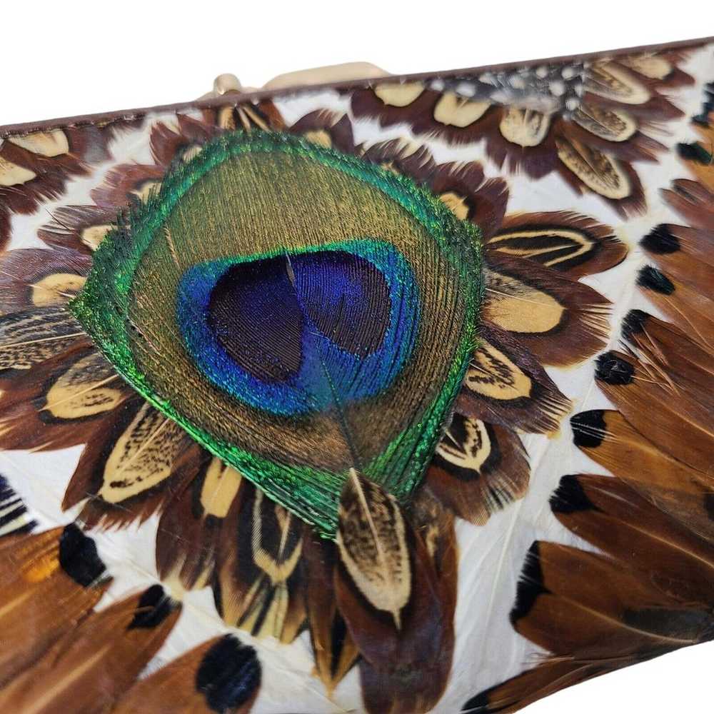 Vintage Lee Sands Genuine Peacock Wallet/Clutch M… - image 6