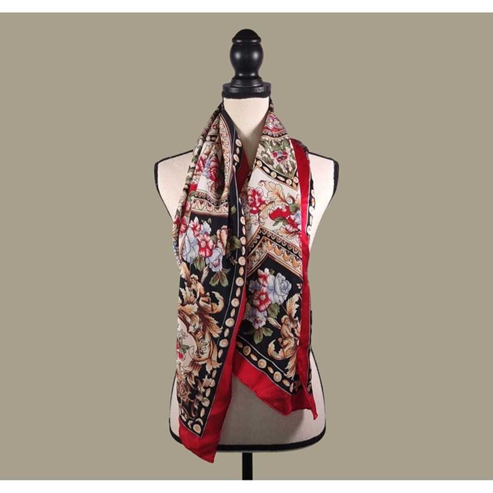 Vintage Diamond Brand Scarf Floral Print 100% Sil… - image 2