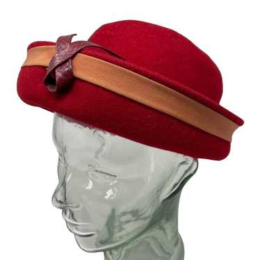 Henry Pollak Glenover Wool Ladies Hat Burgundy Re… - image 1