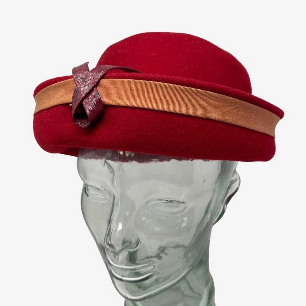 Henry Pollak Glenover Wool Ladies Hat Burgundy Re… - image 2