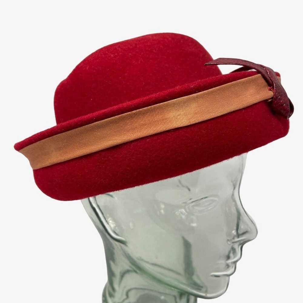 Henry Pollak Glenover Wool Ladies Hat Burgundy Re… - image 3