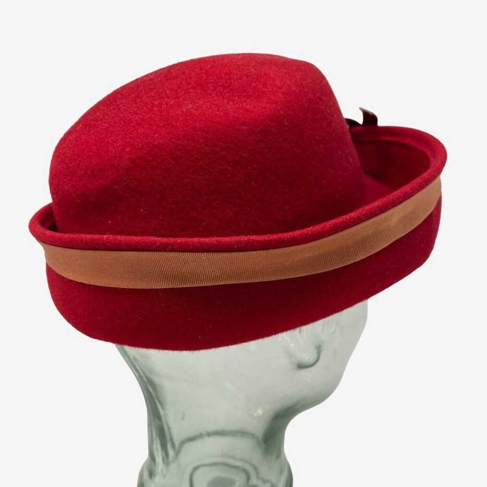 Henry Pollak Glenover Wool Ladies Hat Burgundy Re… - image 4