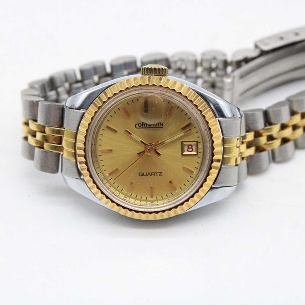 Vintage Cornavin Watch Womens Silver & Gold Tone … - image 7