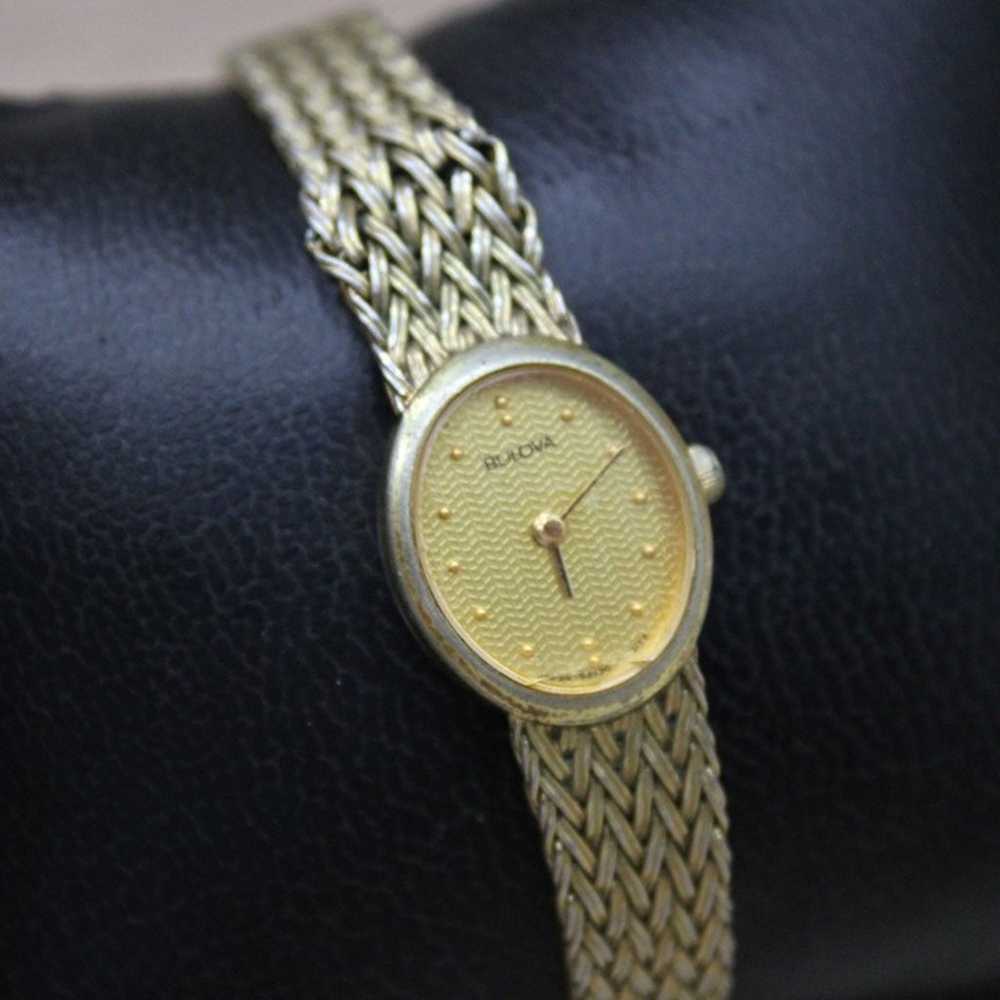 Vintage Bulova Watch Womens Gold Tone Stainless S… - image 4