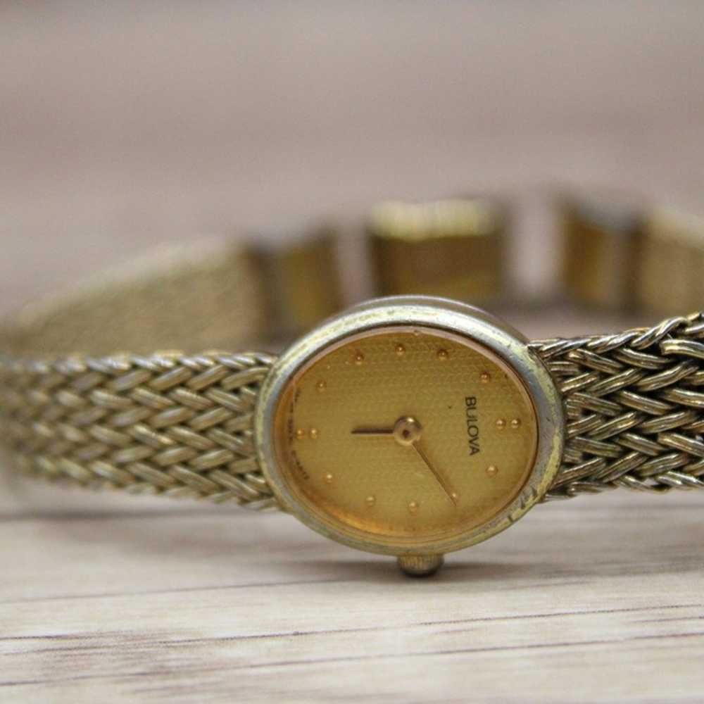 Vintage Bulova Watch Womens Gold Tone Stainless S… - image 7