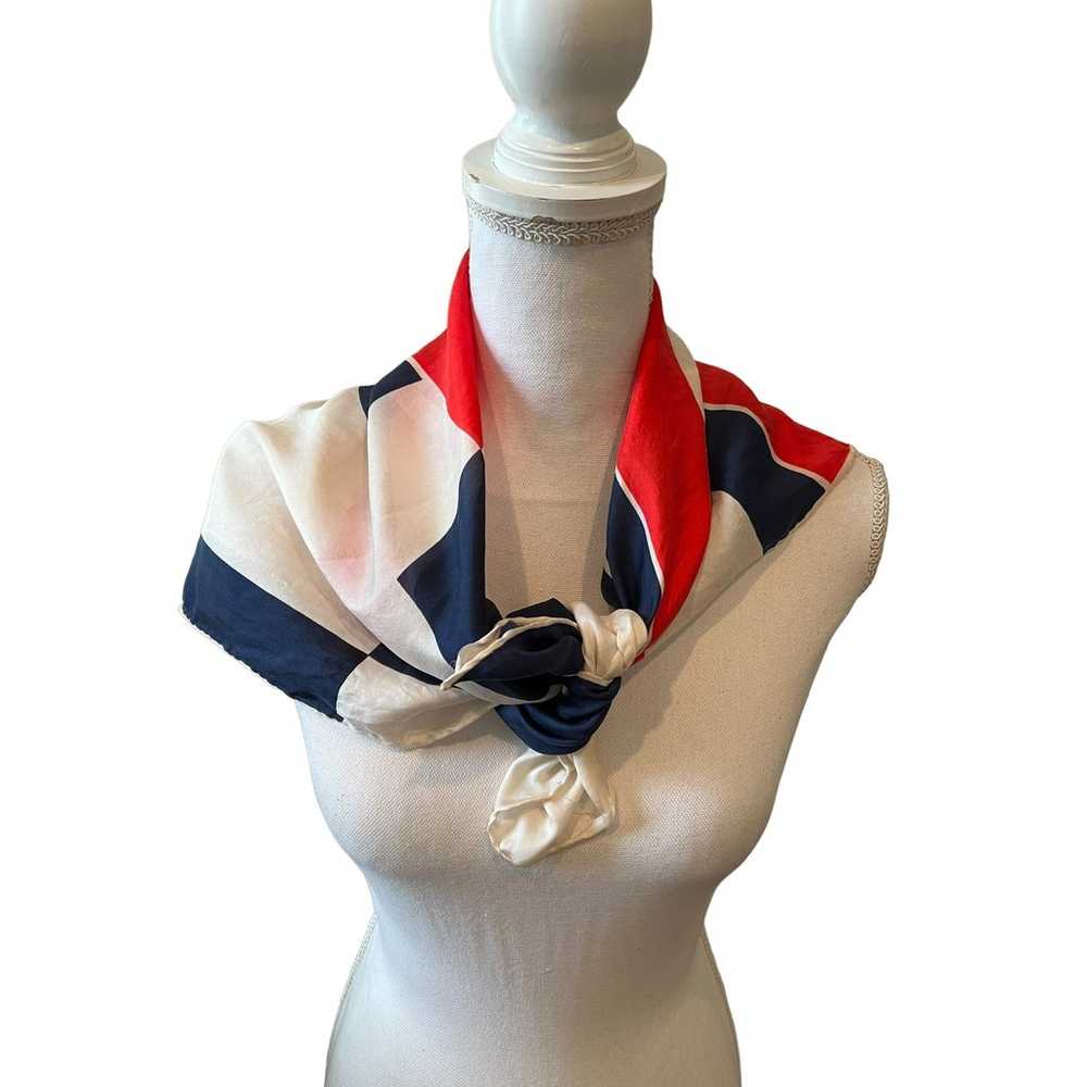 Vintage Labrynthe ECHO Patriotic Large Silk Scarf… - image 11