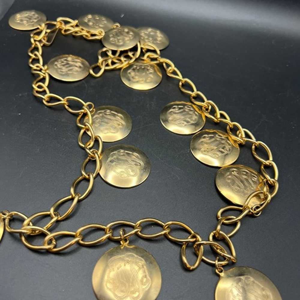 Vintage Gold Metal Medallion belt - image 2