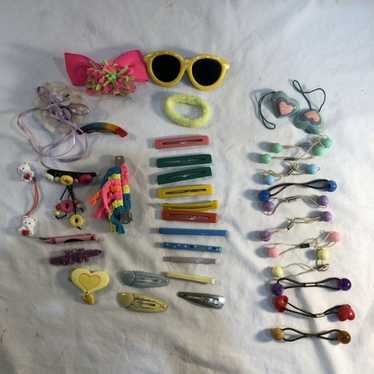 Vintage Lot 80s 90s Beaded Ponytail Holders Plasti