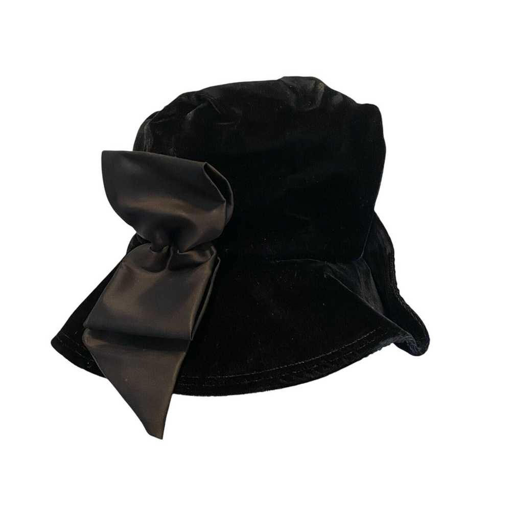 Vintage Union Made Black Velvet Hat Floppy Bucket… - image 1