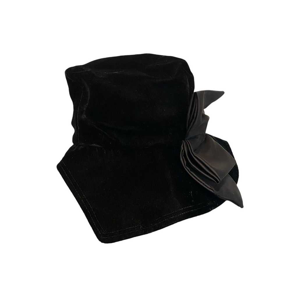 Vintage Union Made Black Velvet Hat Floppy Bucket… - image 2