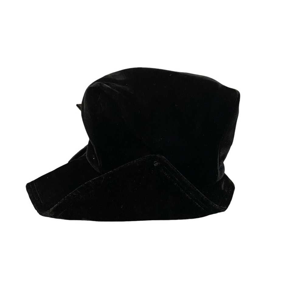 Vintage Union Made Black Velvet Hat Floppy Bucket… - image 3