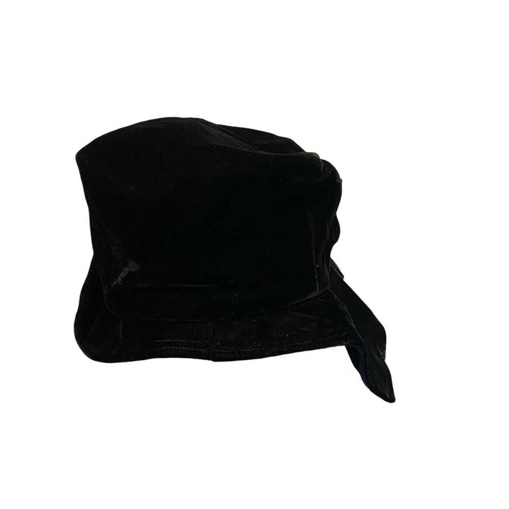 Vintage Union Made Black Velvet Hat Floppy Bucket… - image 4