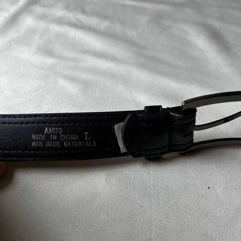 Vintage Y2K Faux Leather Belt Black and Pink Argy… - image 6