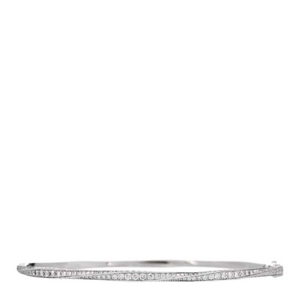 GRAFF 18K White Gold Diamond Spiral Pave Bangle B… - image 1