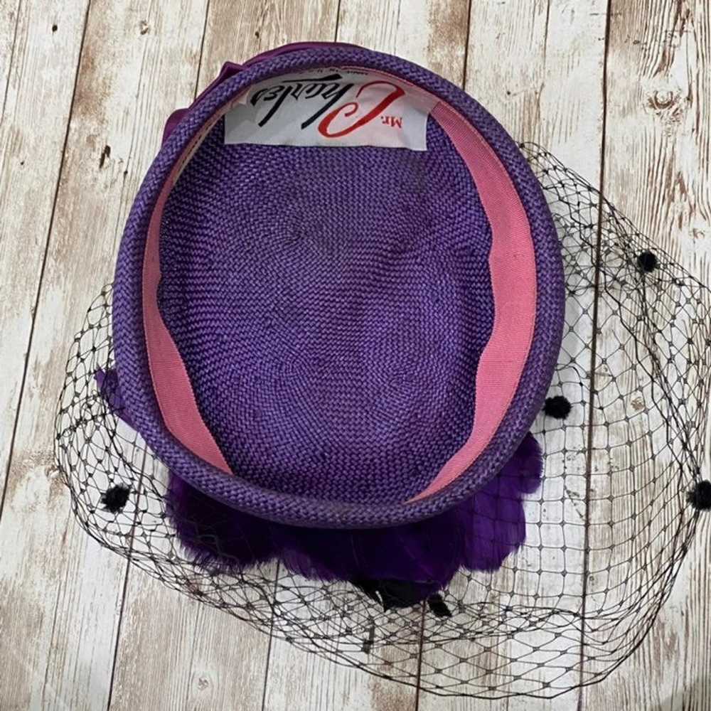 Vintage Mr Charles USA Purple Fascinator Party De… - image 11