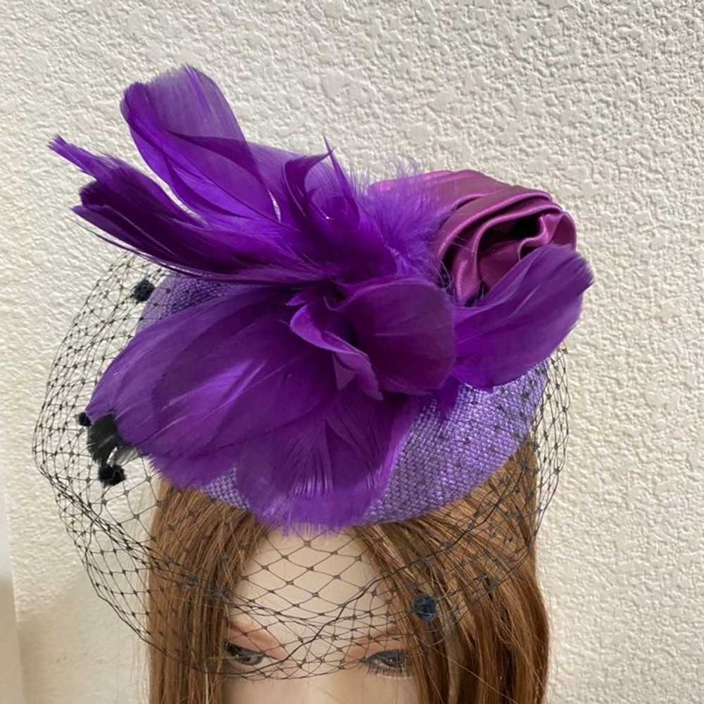 Vintage Mr Charles USA Purple Fascinator Party De… - image 3