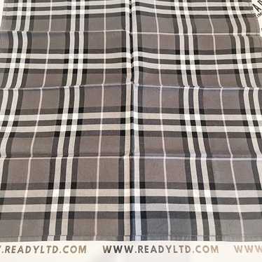 Burberry Vintage Grey Plaid Scarf 18.25x18.75 - image 1