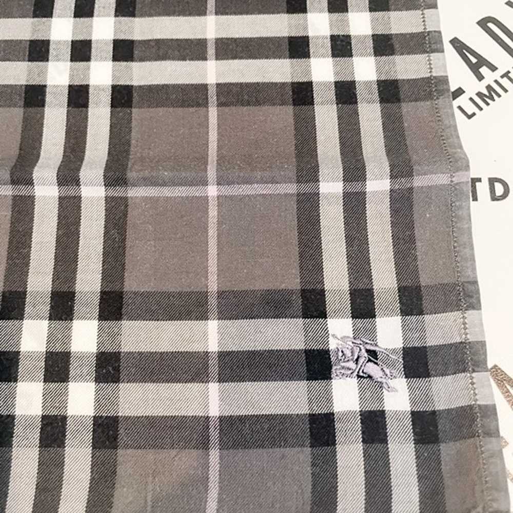 Burberry Vintage Grey Plaid Scarf 18.25x18.75 - image 2