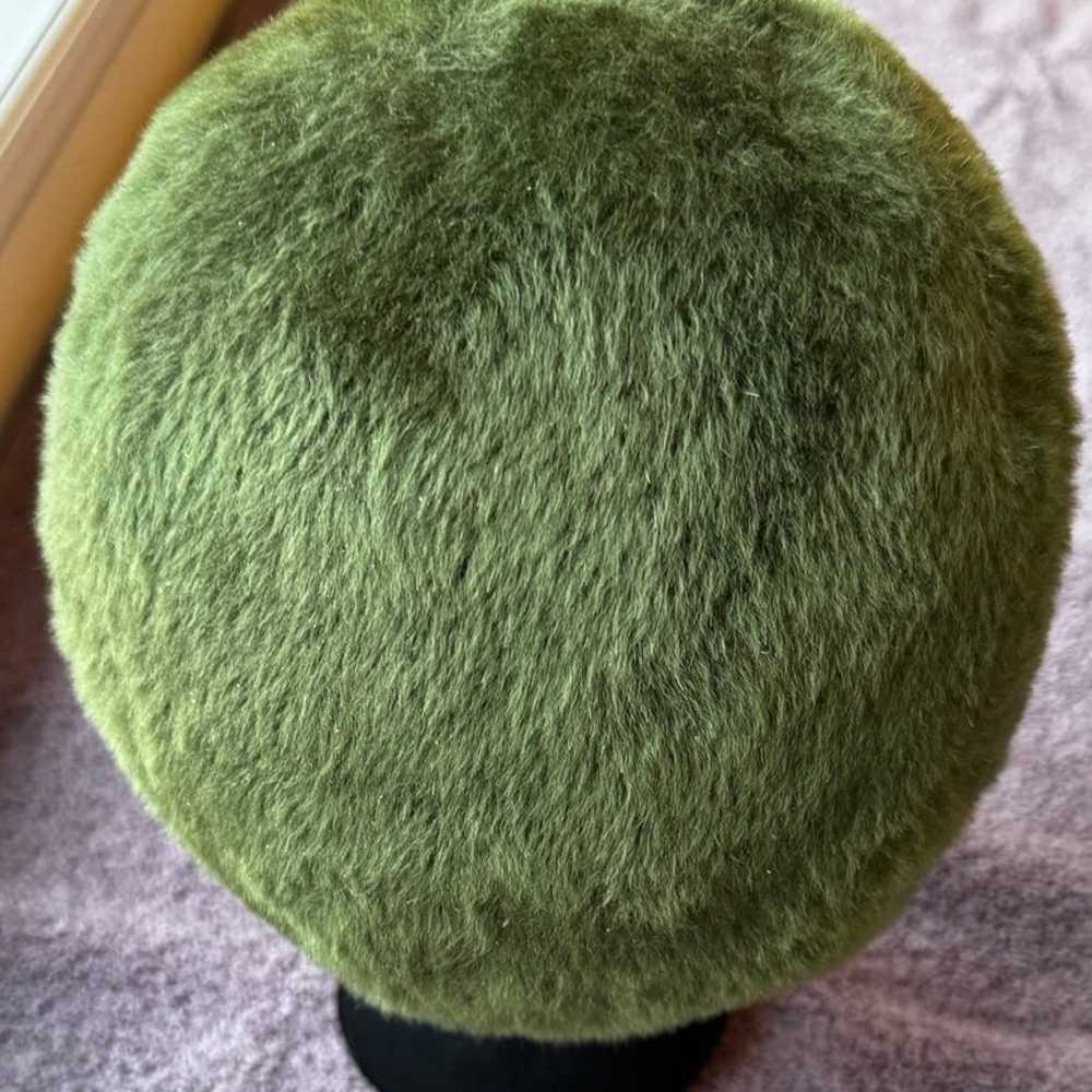 Union Made Vintage Plush Green Wool Felt Cloche H… - image 5