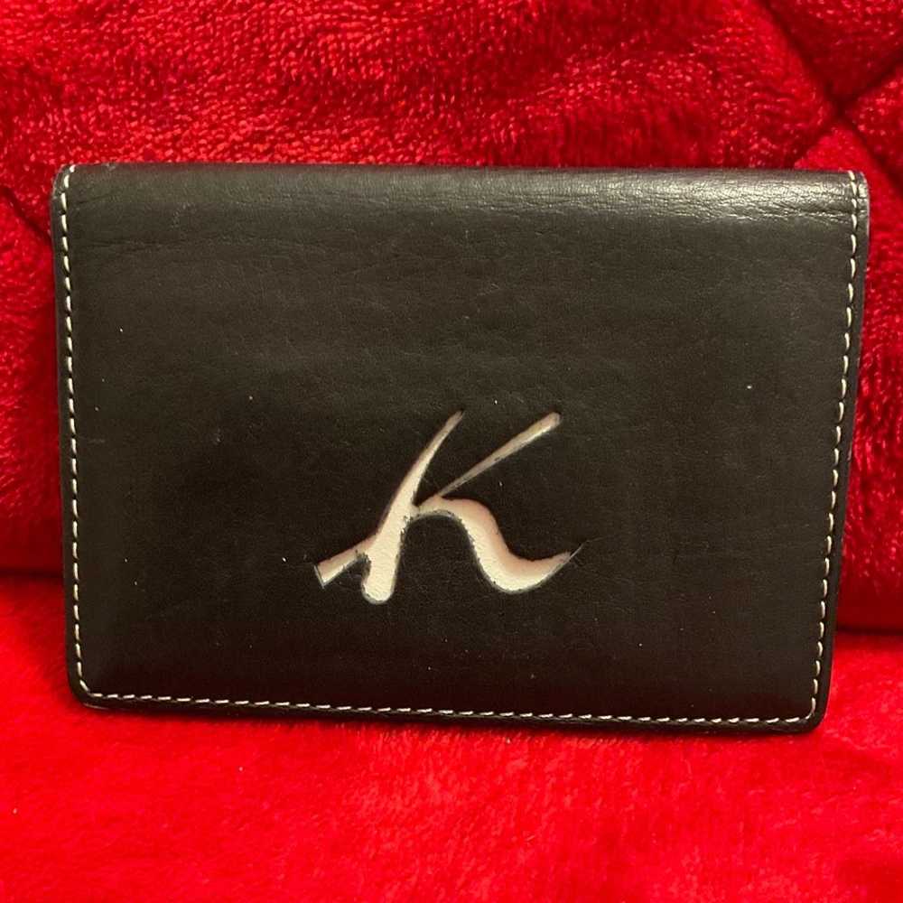 A Vintage KITAMURA MOTOMACHI Black Leather ID Wal… - image 1