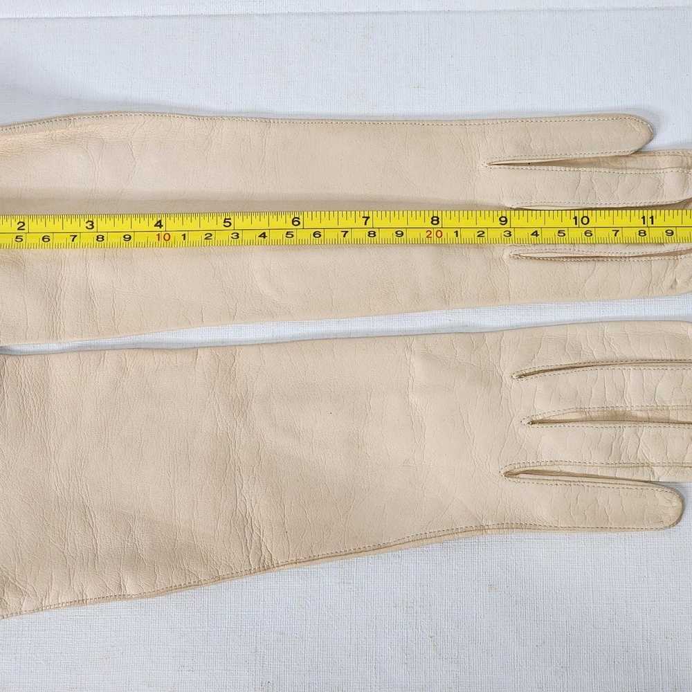 Vintage Aris of Paris Beige Leather Gloves 12.5" … - image 10