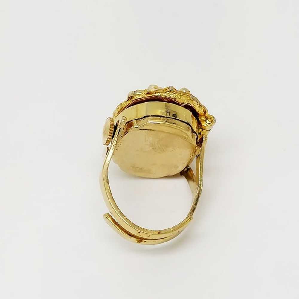 Vintage Vanna (MOP dial) hidden ring watch gold t… - image 6