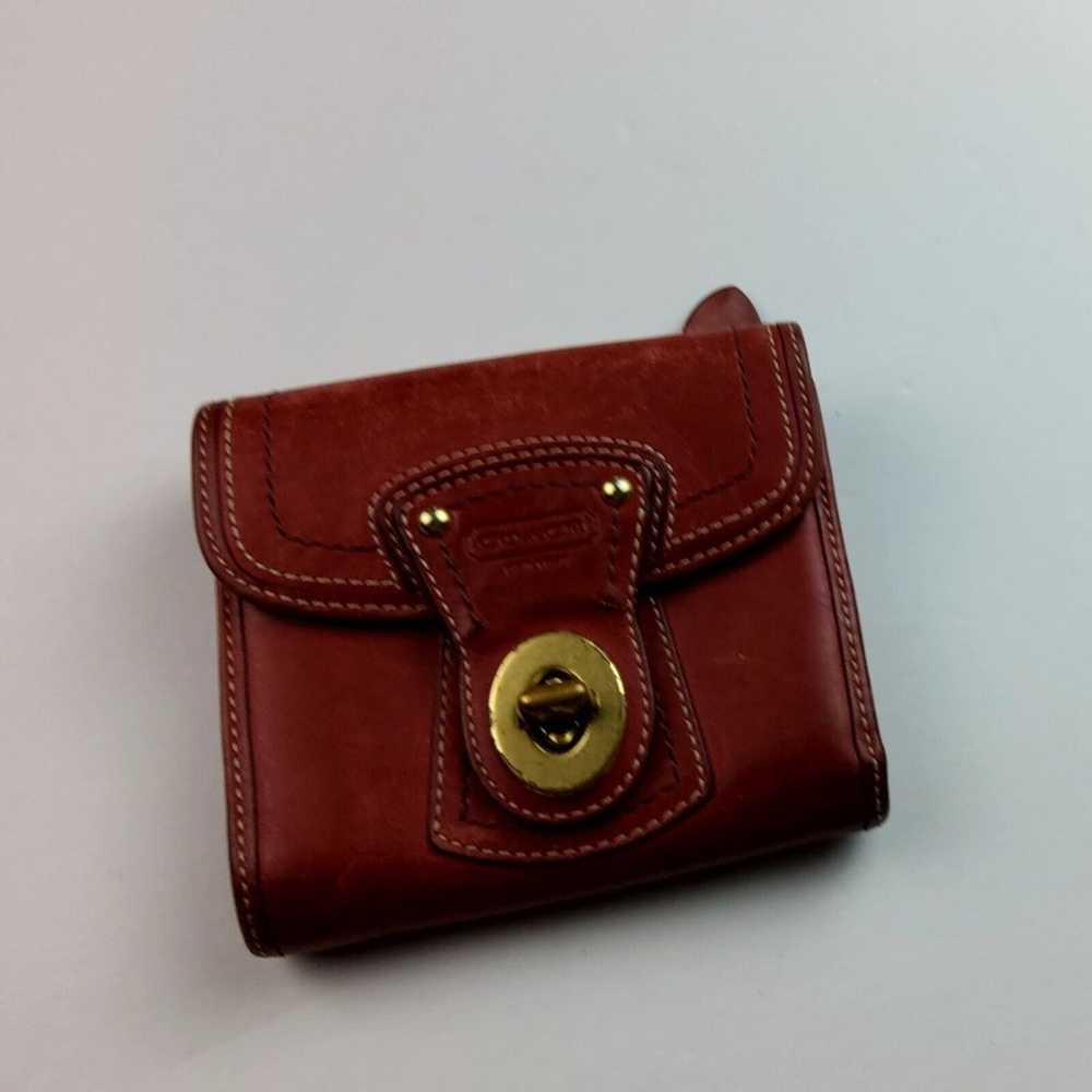 Vintage Coach Leather Turnlock Small Wallet Red - image 10