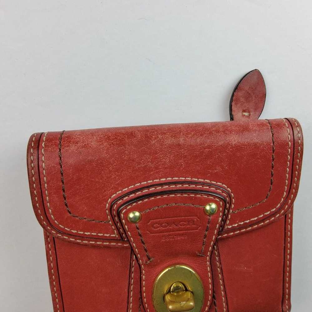 Vintage Coach Leather Turnlock Small Wallet Red - image 2