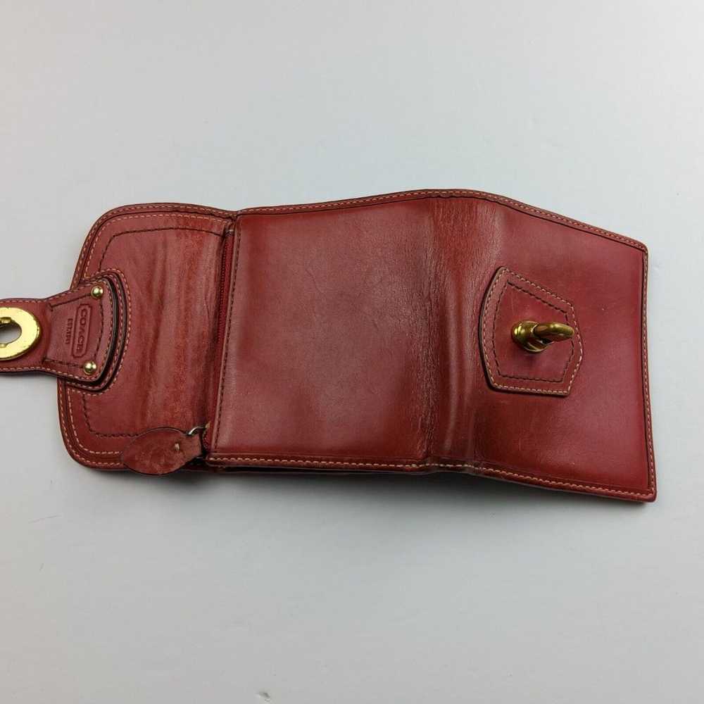 Vintage Coach Leather Turnlock Small Wallet Red - image 6