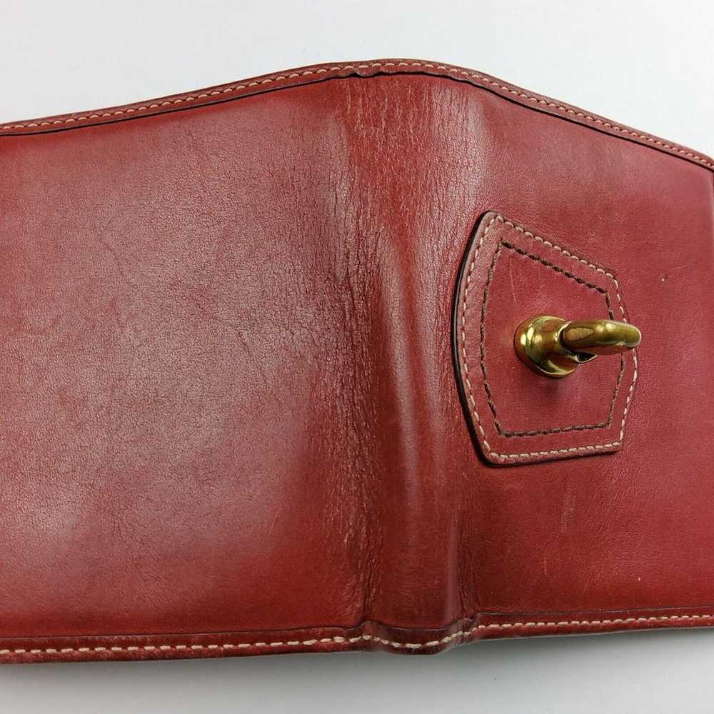 Vintage Coach Leather Turnlock Small Wallet Red - image 8