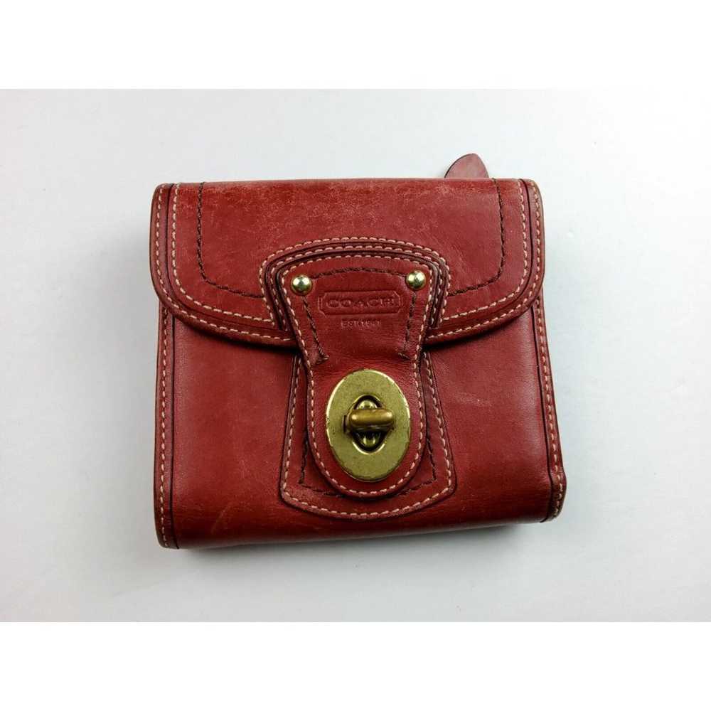 Vintage Coach Leather Turnlock Small Wallet Red - image 9