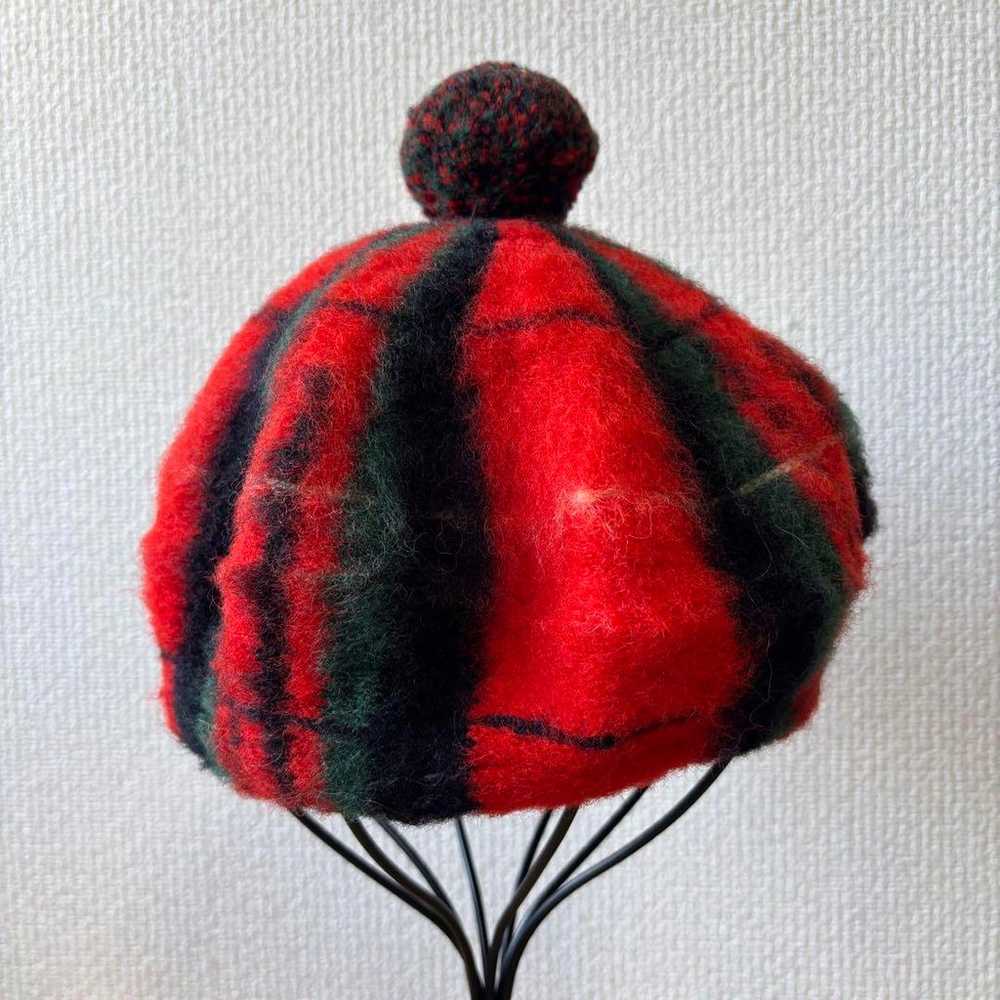 Vintage Royal Stewart Wool Pom Pom Beret 70s Engl… - image 3