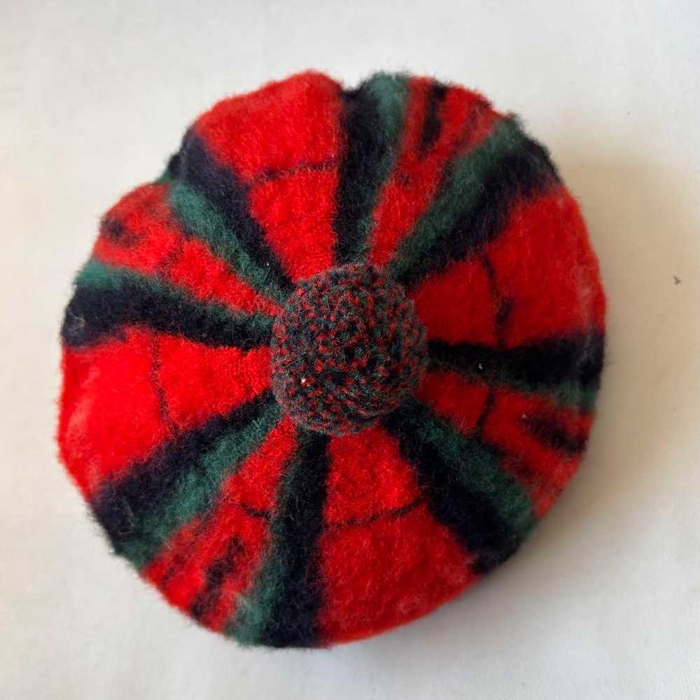 Vintage Royal Stewart Wool Pom Pom Beret 70s Engl… - image 5